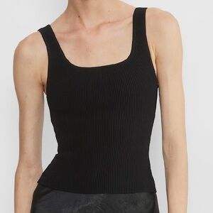 Aritzia Babaton color black Sculpt Knit Squareneck Tank